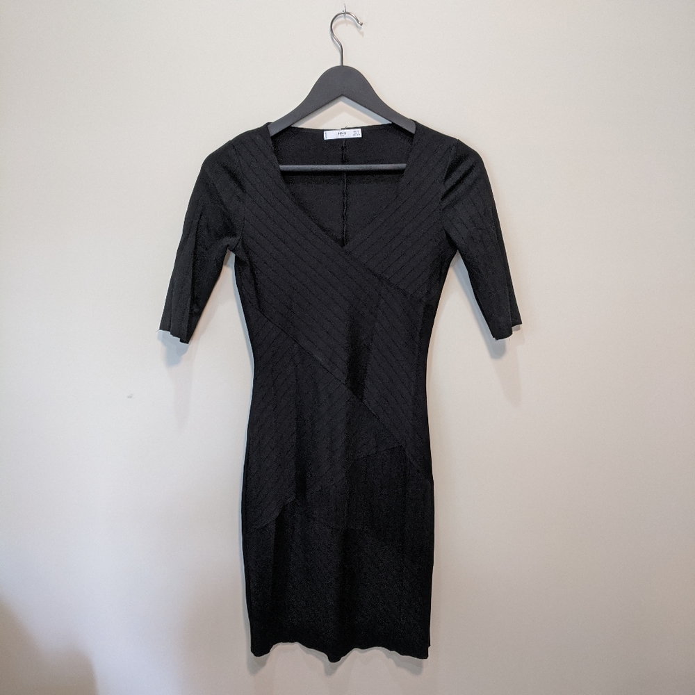 MNG. ES. Black bandage dress.